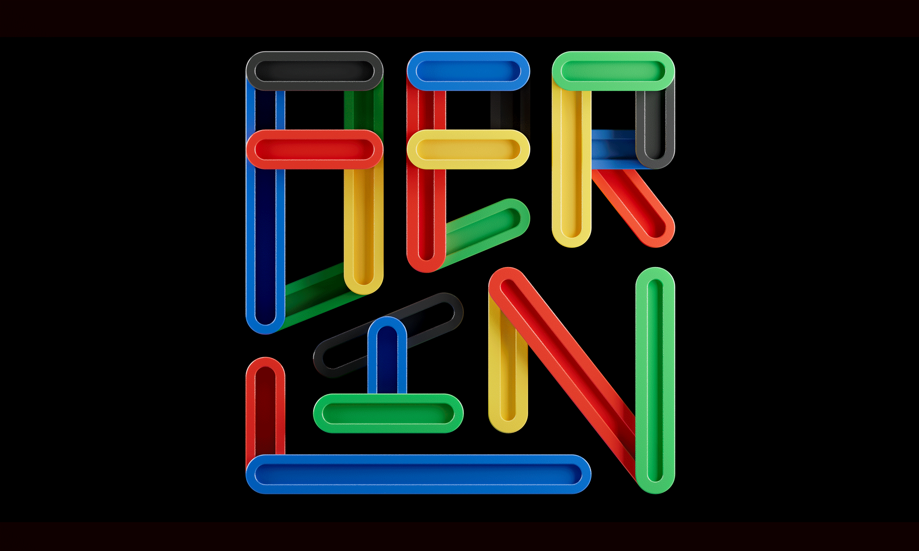 BLN 3D typography lettering