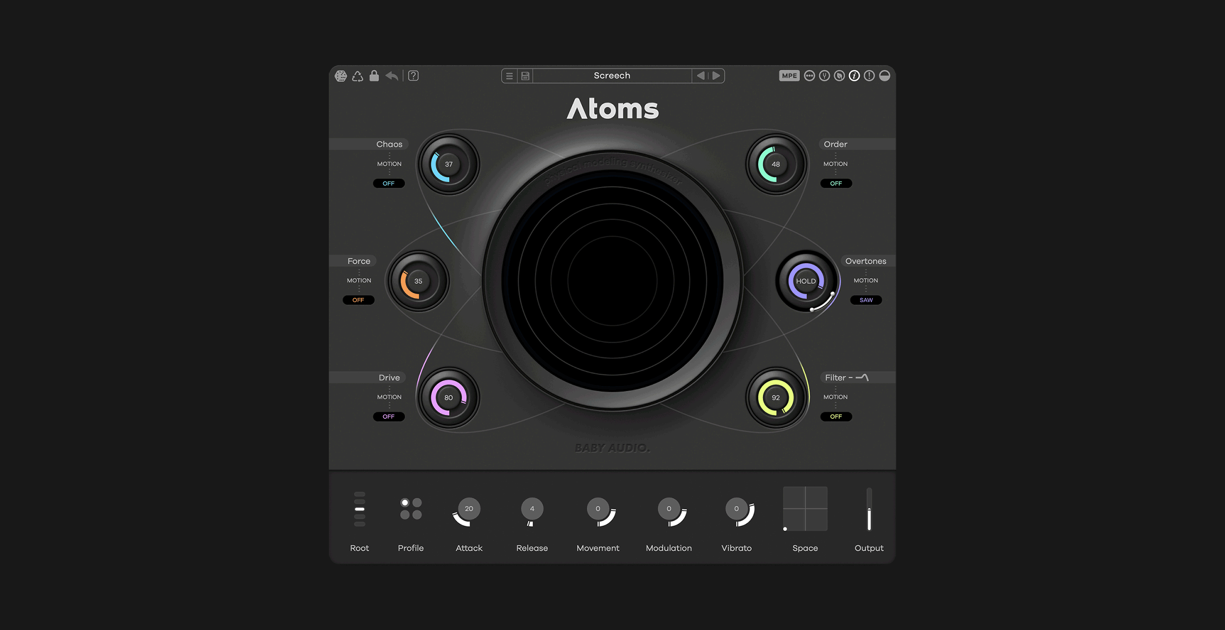 Atoms by Baby Audio GUI